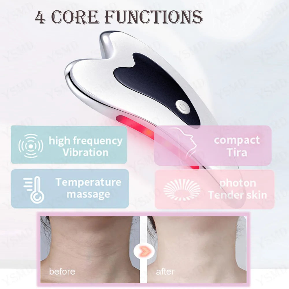Gua sha electric lymphatic facial massager